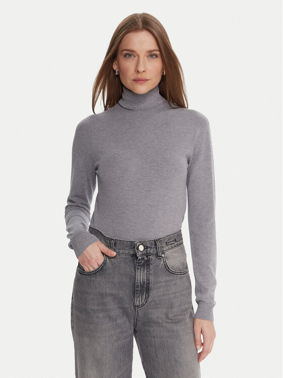 Kontatto Bluză cu gât 3M0824C Gri Regular Fit