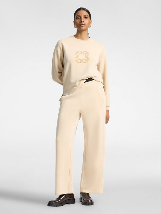 Elena Mirò Elena Mirò Spodnie materiałowe P805Z000197N0A2 Kremowy Regular Fit