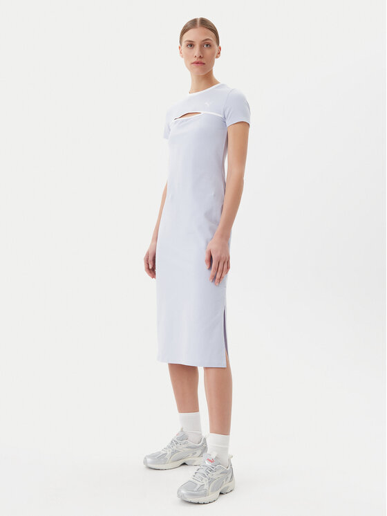 Puma Puma Rochie de zi Ess Cut-Out 629769 Albastru celest Slim Fit