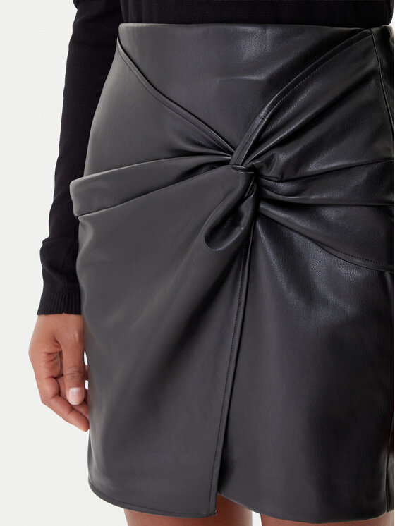 Vero Moda Vero Moda Fustă din imitație de piele Gawn 10333689 Negru Regular Fit