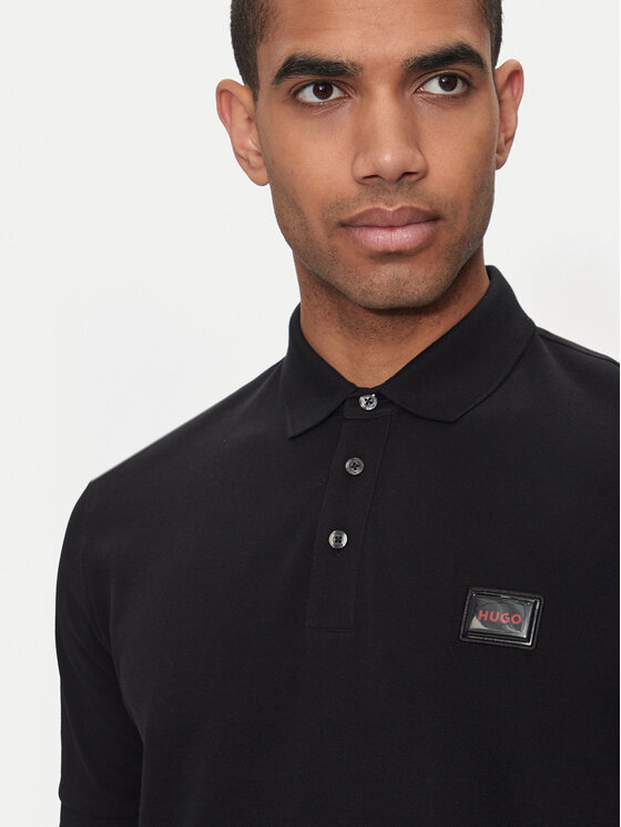 HUGO Hugo Polo Dereso_Gel 50528173 Czarny Regular Fit