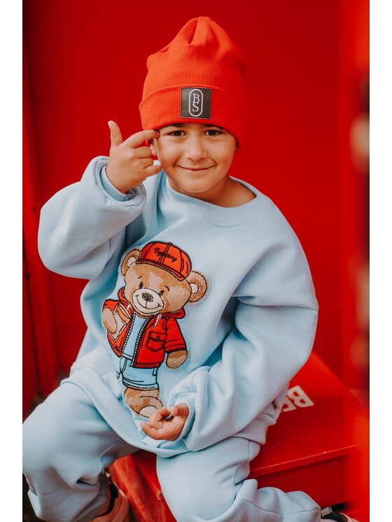 Bejbi Story Bejbi Story Bluza Bluza oversize Rodney Teddy bez kaptura Błękitny Oversize