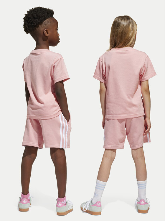 adidas adidas Komplet t-shirt i spodenki adicolor JC9158 Różowy Regular Fit