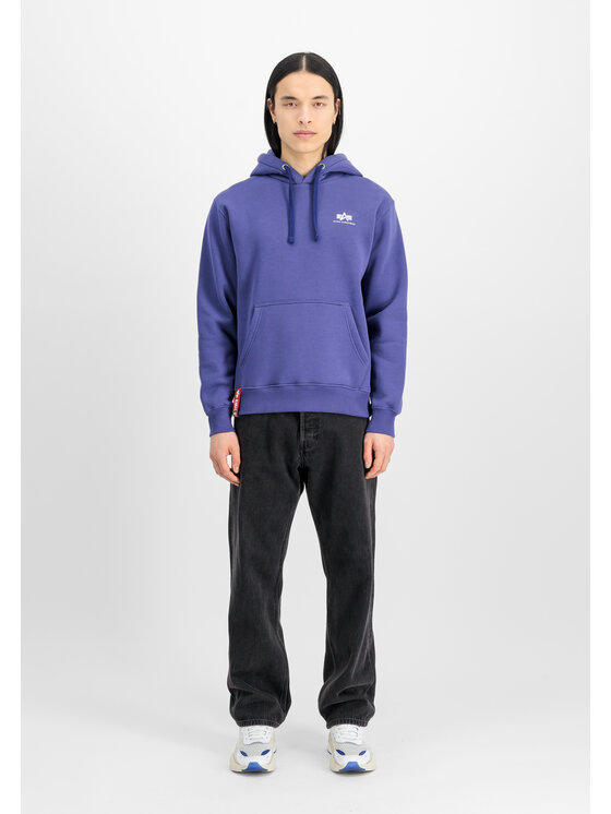 Alpha Industries Alpha Industries Bluza Basic Small Logo Hoodie Fioletowy Regular Fit