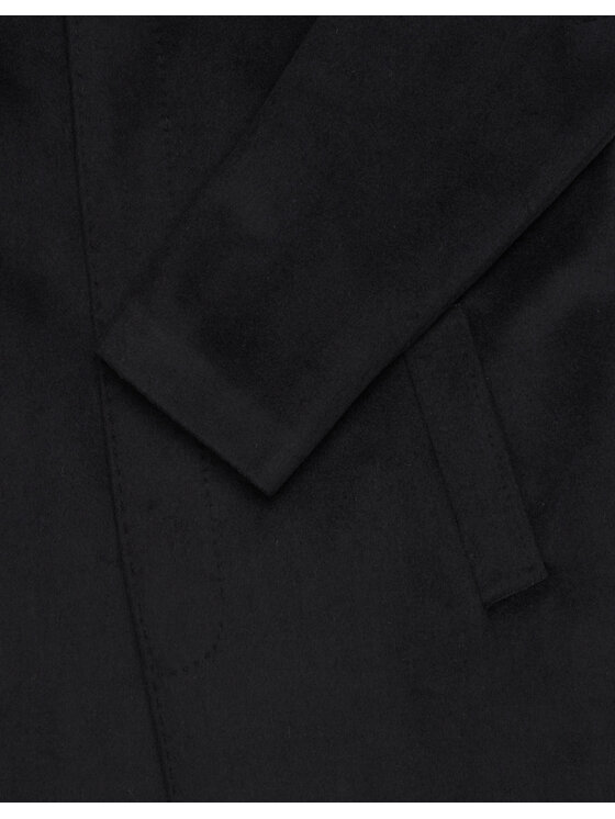 Borgio Borgio Płaszcz wełniany serre_01_c Czarny Slim Fit