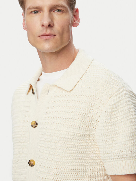 Tommy Jeans Tommy Jeans Srajca Crochet DM0DM23373 Svetlo bež Regular Fit