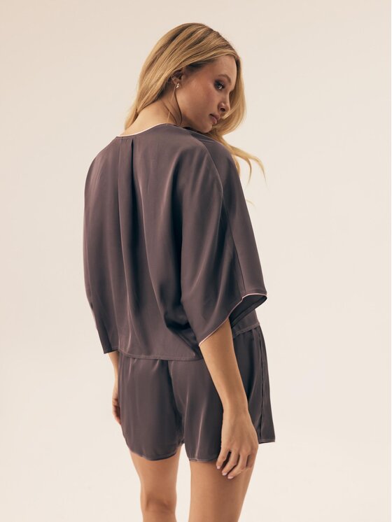 Esotiq Esotiq Piżama 43346 Szary Regular Fit