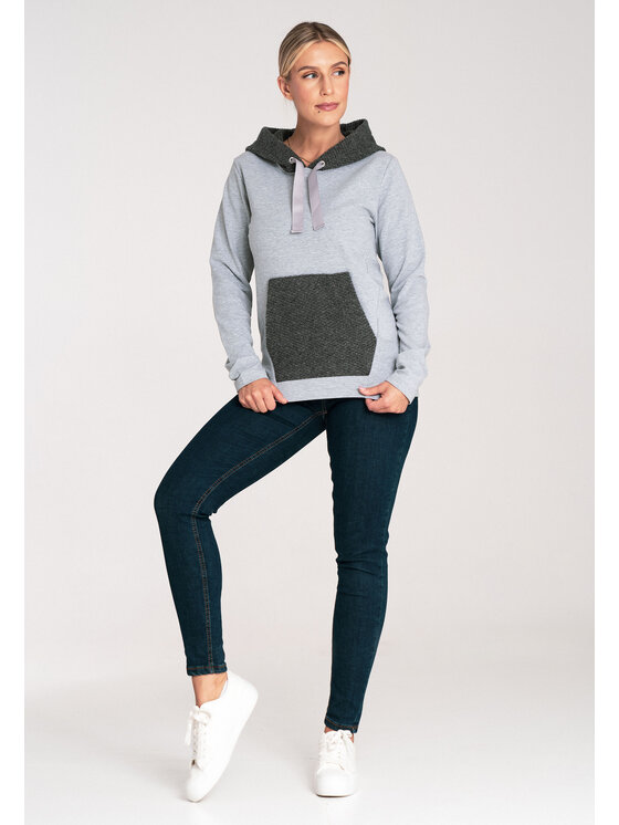 FIGL FIGL Mikina M1045 Šedá Regular Fit