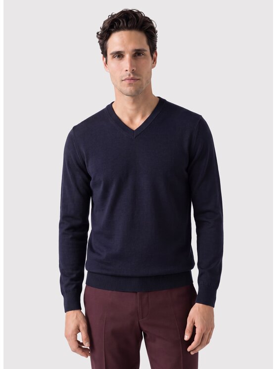 Pako Lorente Pako Lorente Sweter P26WP-2X-008 Granatowy Straight Fit