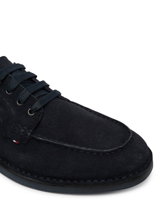 Tommy Hilfiger Tommy Hilfiger Обувки Stitchdown Suede Derby FM0FM05841 Тъмносин