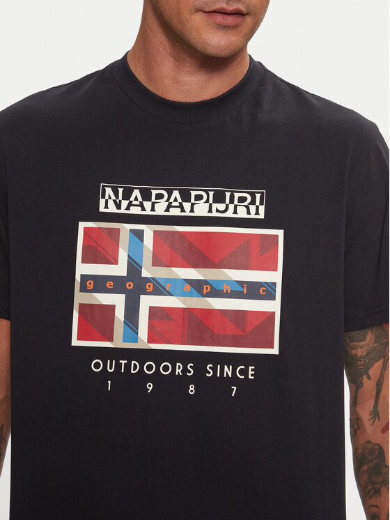 Napapijri Napapijri T-särk S-Dorees NP0A4IBE Must Regular Fit