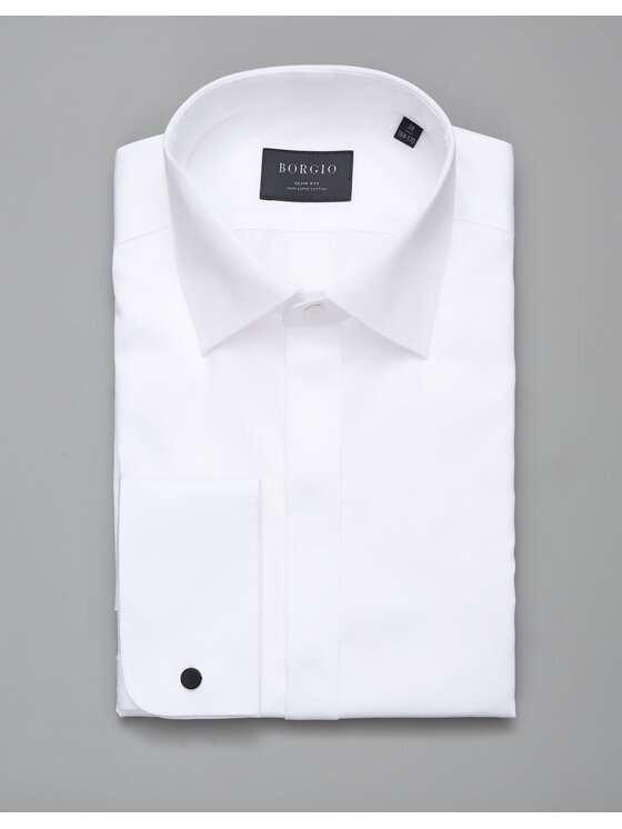 Borgio Borgio Koszula mozza Biały Slim Fit