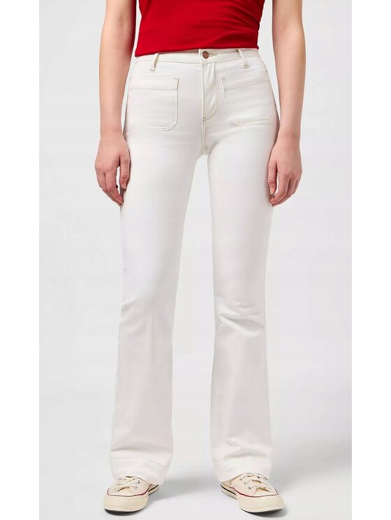 Wrangler Wrangler Spodnie materiałowe Flare 623 Biały Flare Fit