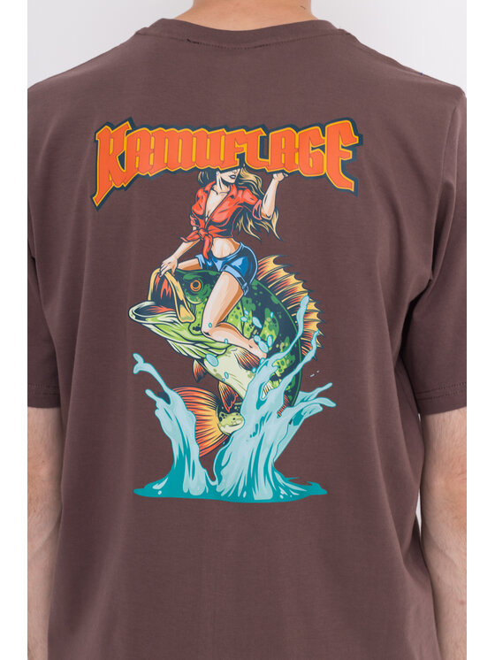 Kamuflage Kamuflage T-Shirt Wet Treasure Brązowy Relaxed Fit