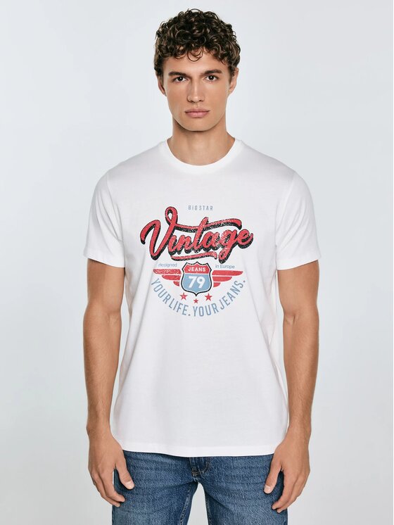 BIG STAR BIG STAR T-Shirt MERRET_100_150 Biały Basic Fit