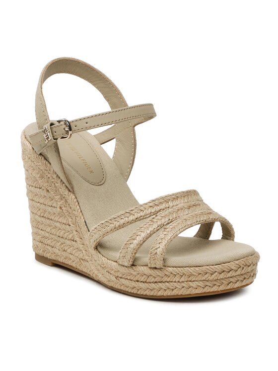 Tommy Hilfiger Tommy Hilfiger Espadrilės Essential Basic Wedge Sandal FW0FW07220 Smėlio