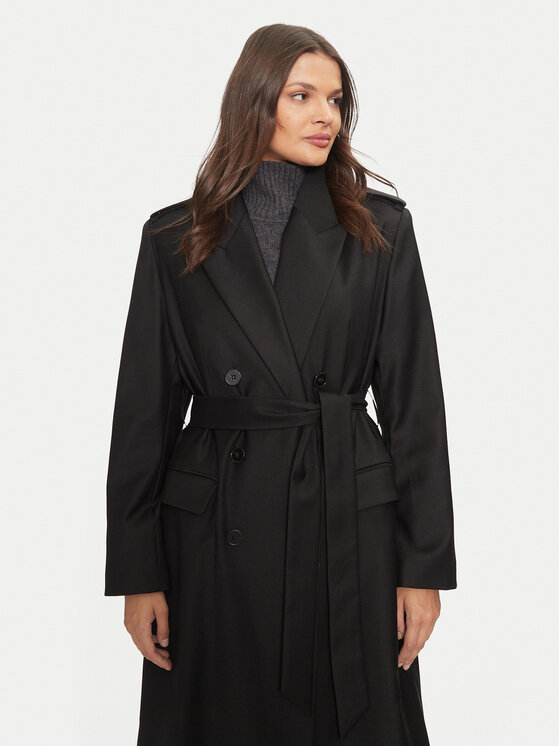 IVY OAK IVY OAK Palton de lână Colette IO111134 Negru Oversize