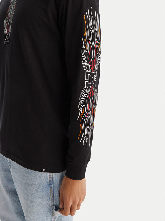 DC Shoes DC Shoes Marškinėliai ilgomis rankovėmis Burn Out HLS EDYZT04355 Juoda Regular Fit