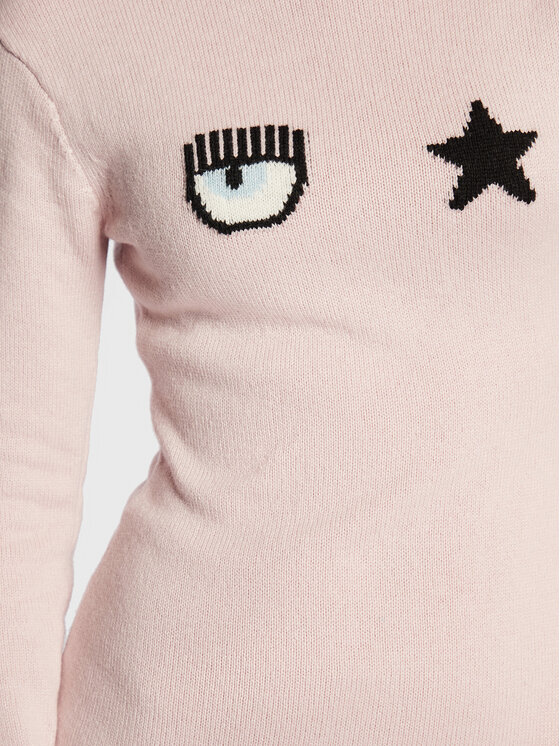 Chiara Ferragni Chiara Ferragni Trikotāžas kleita 73CBOM22 Rozā Slim Fit