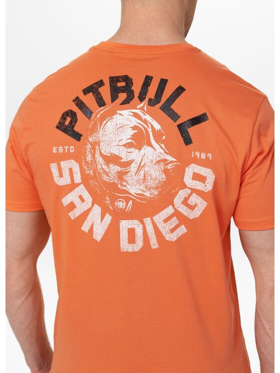 PITBULL PITBULL T-Shirt Koszulka męska DOG SD 3XL Pomarańczowy Regular Fit