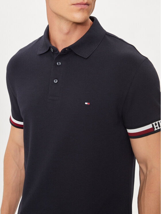 Tommy Hilfiger Tommy Hilfiger Polo majica Monotype Flag MW0MW33585 Mornarsko modra Slim Fit