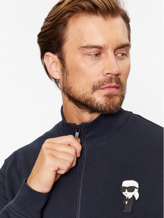 KARL LAGERFELD KARL LAGERFELD Pulóver Zip 705895 500900 Sötétkék Regular Fit