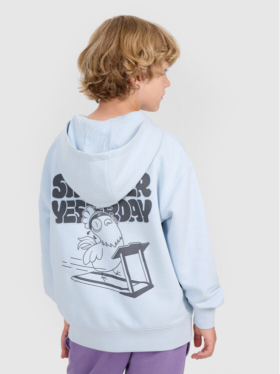 4F 4F Bluza SELF CARE Niebieski jasny Oversize