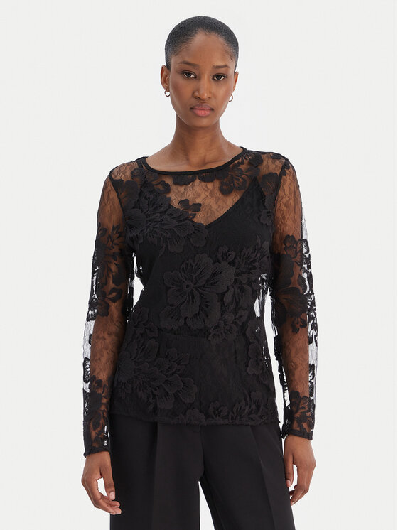 Rinascimento Rinascimento Блузка CFC0126427003 Чорний Slim Fit