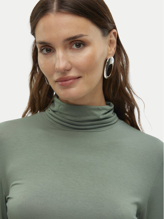 Vero Moda Vero Moda Krekls ar augstu apkakli Alberte 10293803 Zaļš Slim Fit