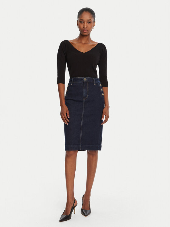 Liu Jo Liu Jo Fustă de blugi UF5092 D0264 Bleumarin Regular Fit