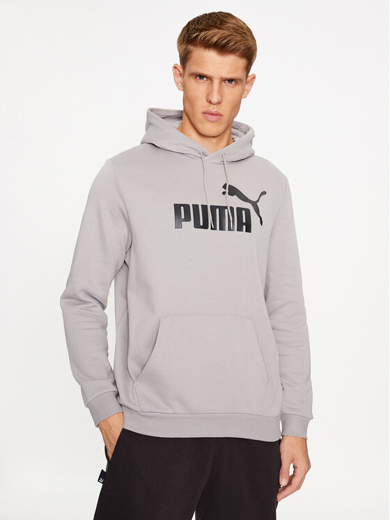 Puma Džemperis ar kapuci Ess Big Logo 586687 Pelēks Regular Fit