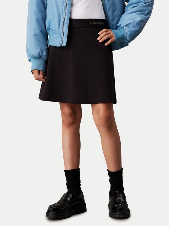 Gyerek Szoknya Calvin Klein Jeans, Méret: 6Y, Fekete, Logo Tape IG0IG02784 M