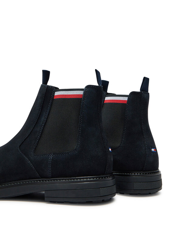 Tommy Hilfiger Tommy Hilfiger Kotníková obuv s elastickým prvkem Chelsea FM0FM05191 Tmavomodrá