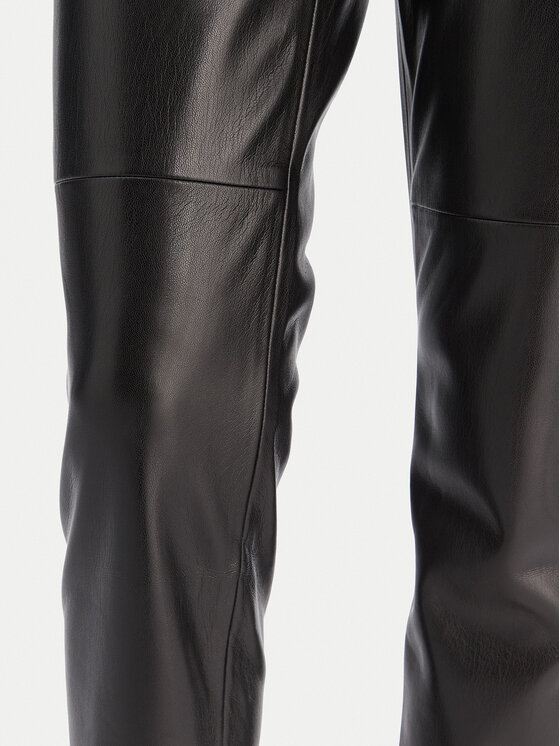 BOSS BOSS Műbőr nadrág C_Taskin 50551469 Fekete Slim Fit