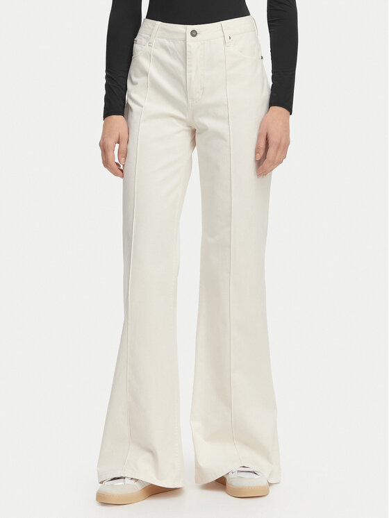 Guess Jeans Pantaloni din material W6RA0R WJ051 Crem Regular Fit