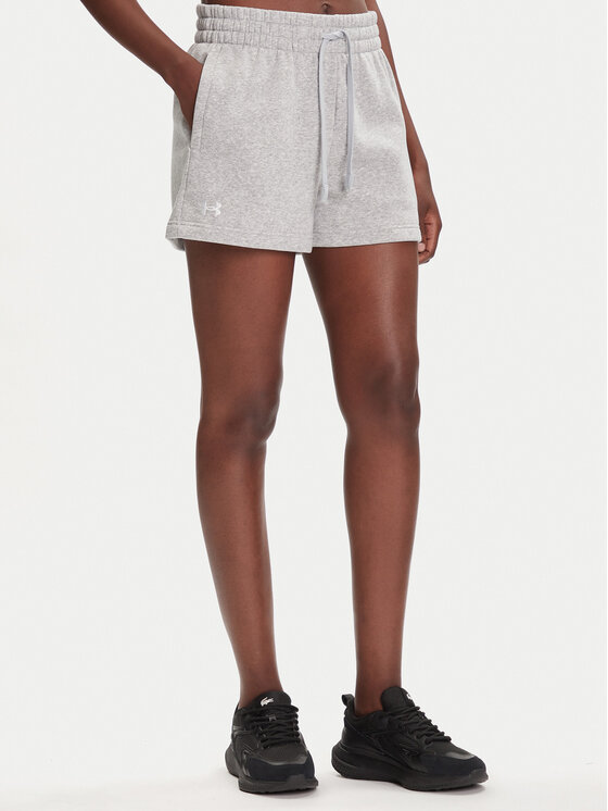Under Armour Szorty sportowe Rival Fleece Short 1382723-011 Szary Loose Fit