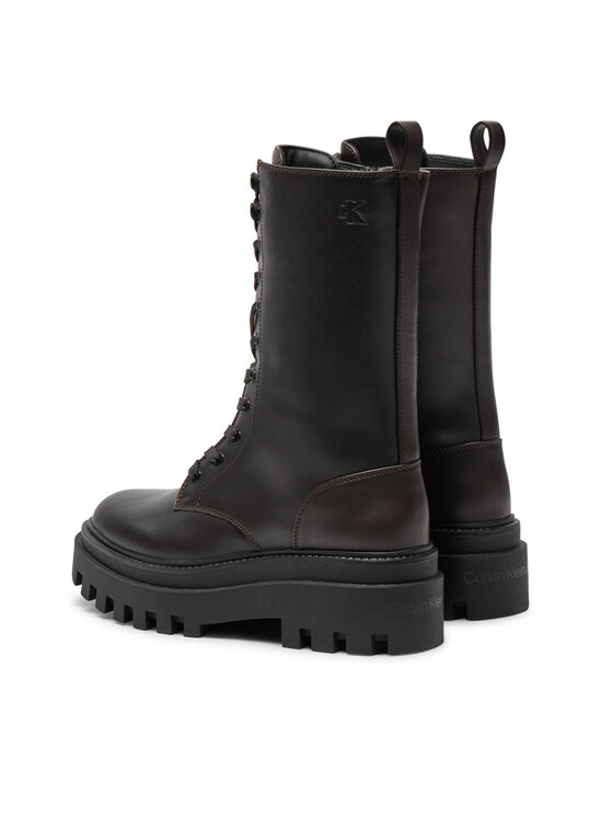 Calvin Klein Jeans Calvin Klein Jeans Боти тип челси Flatform Lace Up Boot Mg Lth YW0YW01544 Кафяв