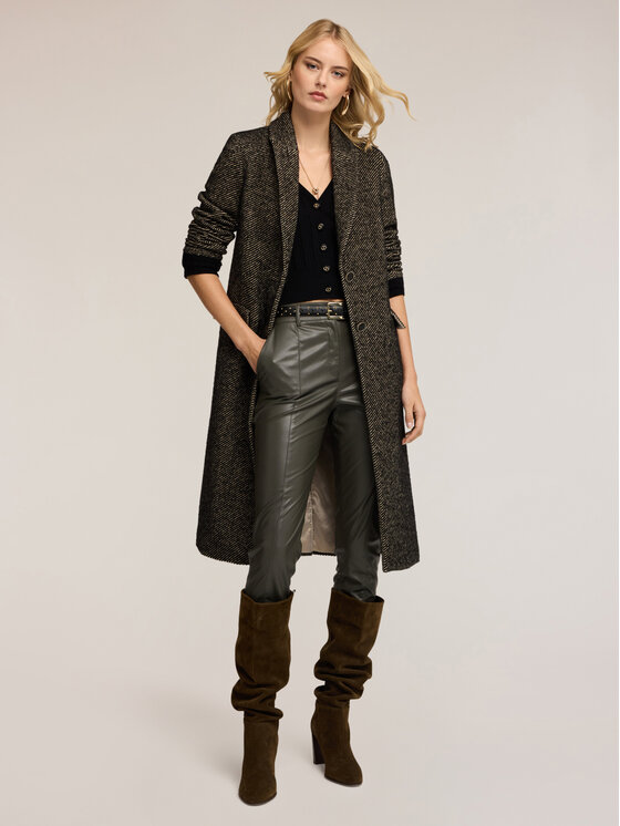 Motivi Motivi Cappotto 0085Q200641N001 Nero Regular Fit