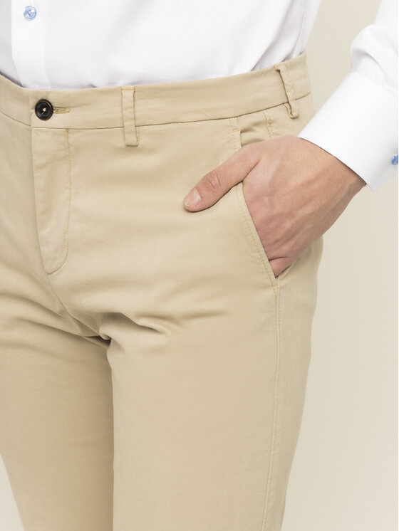 Tommy Hilfiger Tailored Tommy Hilfiger Tailored Medžiaginės kelnės Flex TT0TT06924 Smėlio Slim Fit