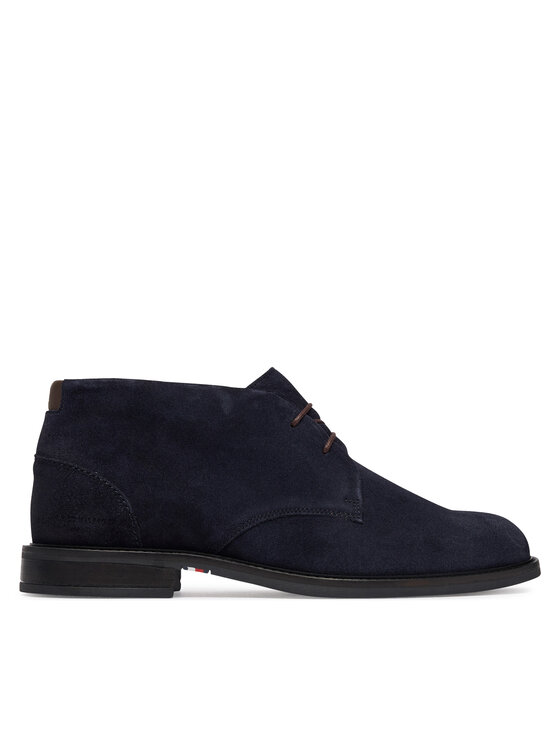 Tommy Hilfiger Зимни обувки Corporate Dressy Suede Lace Boot FM0FM05951 Тъмносин