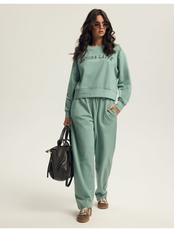 Esotiq Esotiq Spodnie dresowe 43786 Zielony Regular Fit