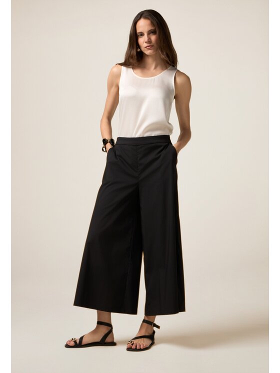 Oltre Oltre Pantaloni di tessuto P259J002316N033 Nero Cropp Fit