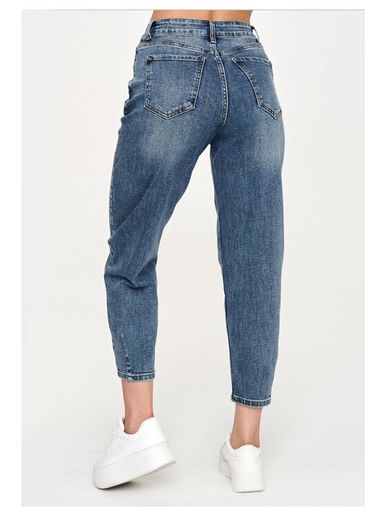 Makadamia Makadamia Jeansy C70 Granatowy Baggy Fit
