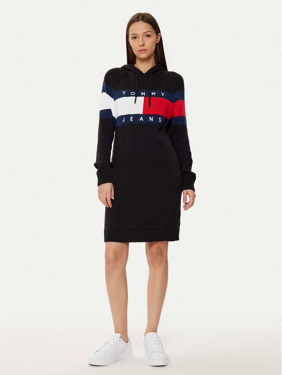 Tommy Jeans Tommy Jeans Φόρεμα υφασμάτινο DW0DW19470 Μαύρο Relaxed Fit