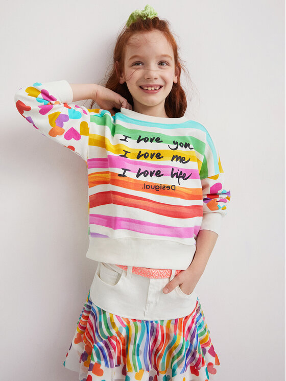 Felpa desigual ragazza hot sale