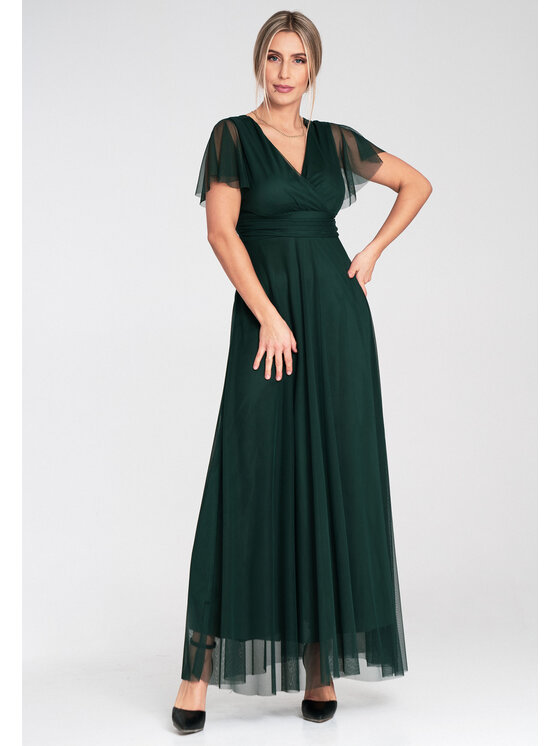 FIGL FIGL Sukienka wieczorowa M1103 Zielony Straight Fit