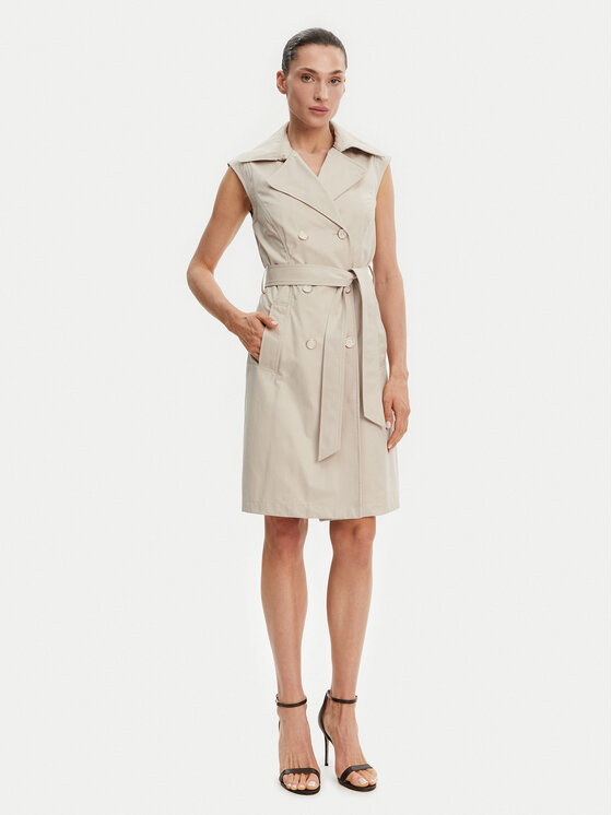 Guess Guess Rochie tip cămașă W5GK0V WH5V1 Bej Regular Fit