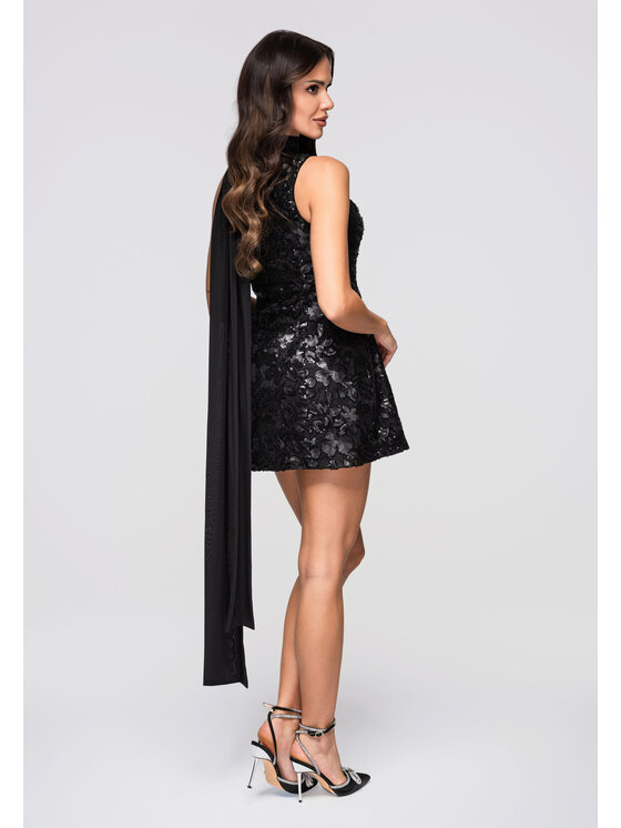 Ombre Ombre Sukienka wieczorowa LA-OM-DLR263 Czarny Regular Fit