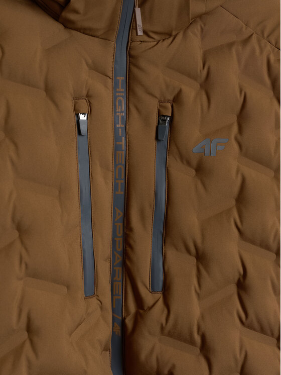 4F 4F Kurtka puchowa URBAN COMMUTER Brązowy Regular Fit