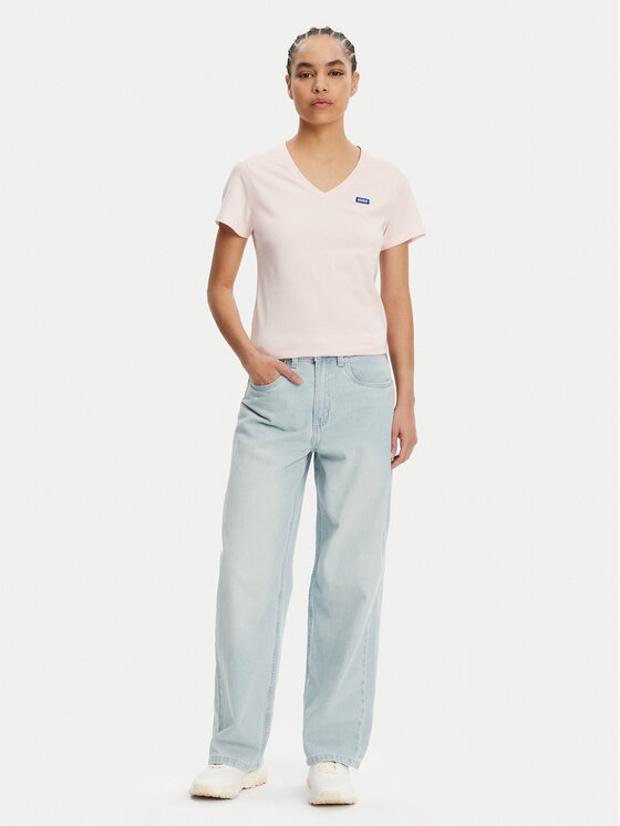 HUGO HUGO Póló Classic 50513667 Rózsaszín Slim Fit